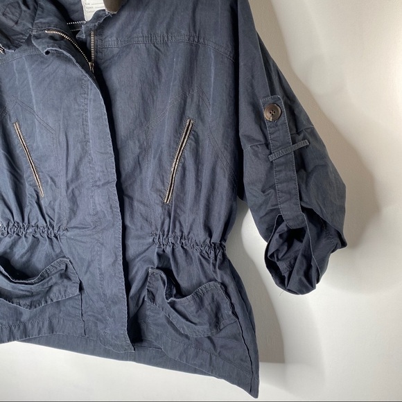 Navy crisp cotton jacket - Picture 3 of 15